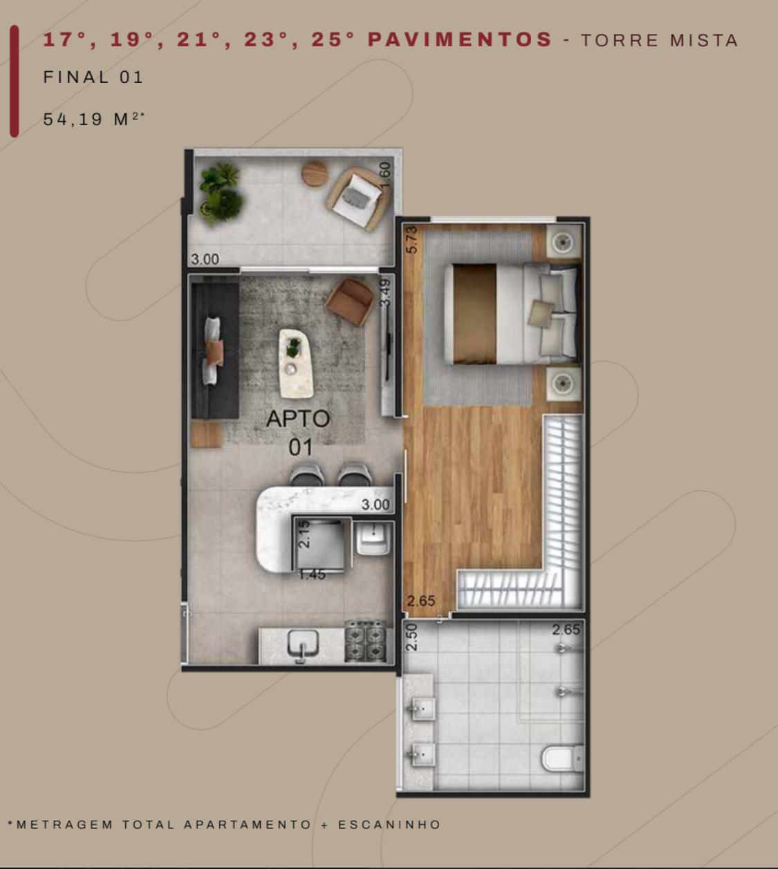 Apartamento EuroTowers Live Office 54m² — foto 1